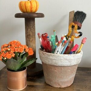 Antique French wooden spool